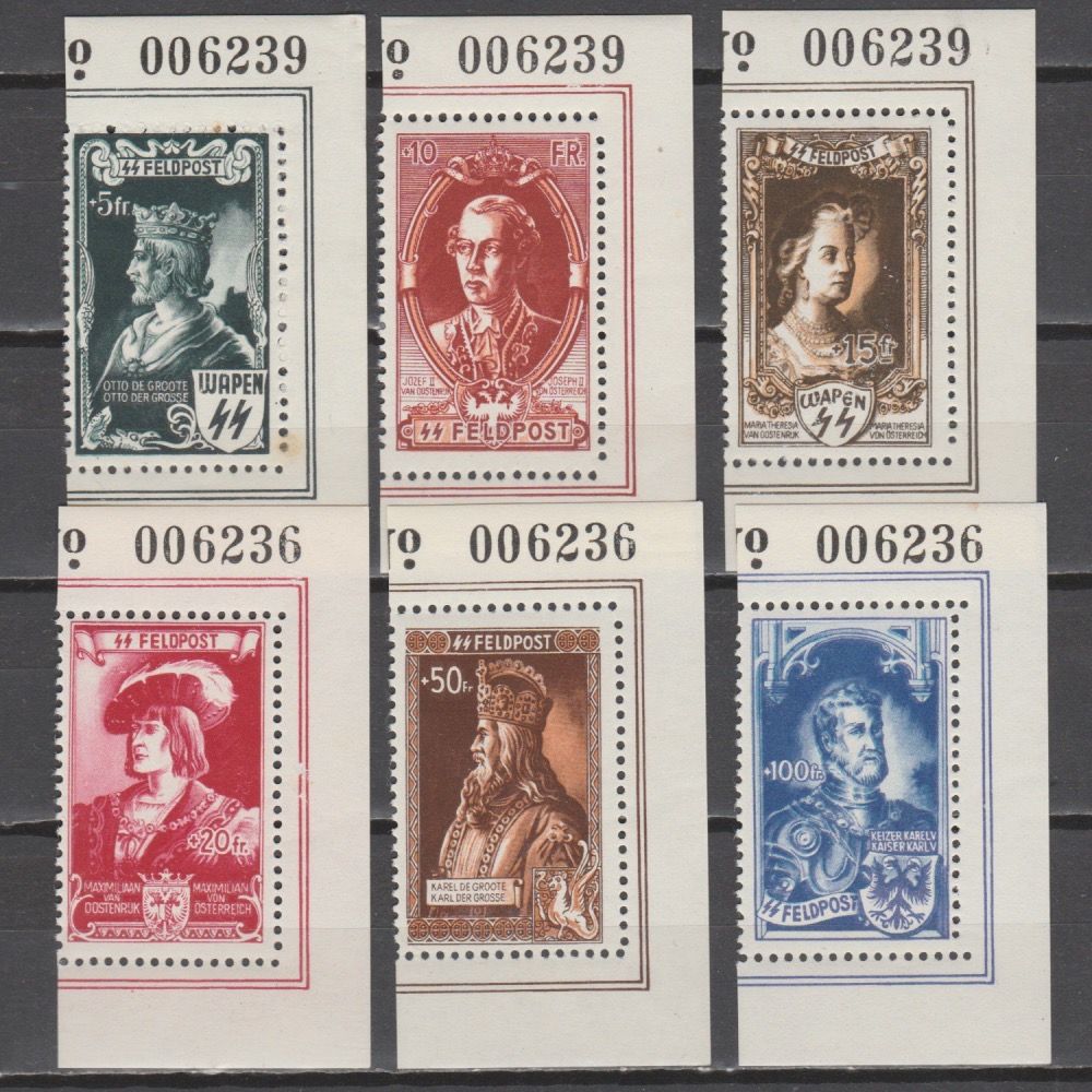 Duitsland 1943 België IX-XIV Spendevignetten met bemerking