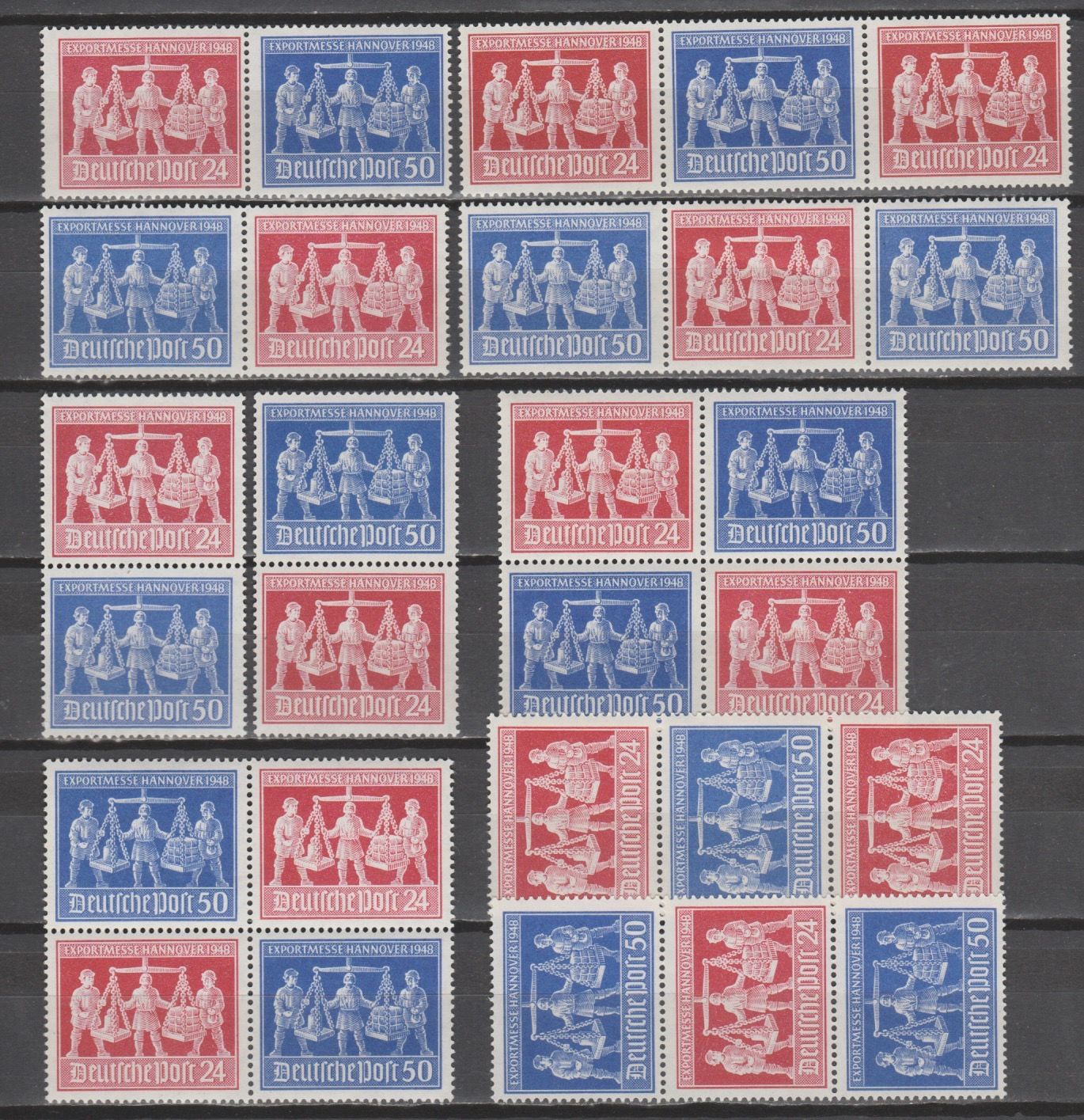 Duitsland 1948 W ZD 1- V Zd 2 Exportmesse Hannover combinaties